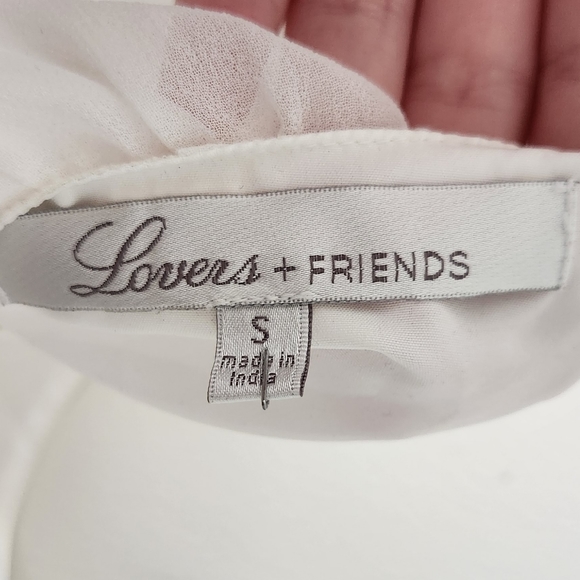 Lovers + Friends Sammi Beaded Embellished Babydoll Mini Dress Ivory White Small - Picture 9 of 9